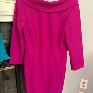 Adrianna Papell Fuchsia Long Sleeve Dress